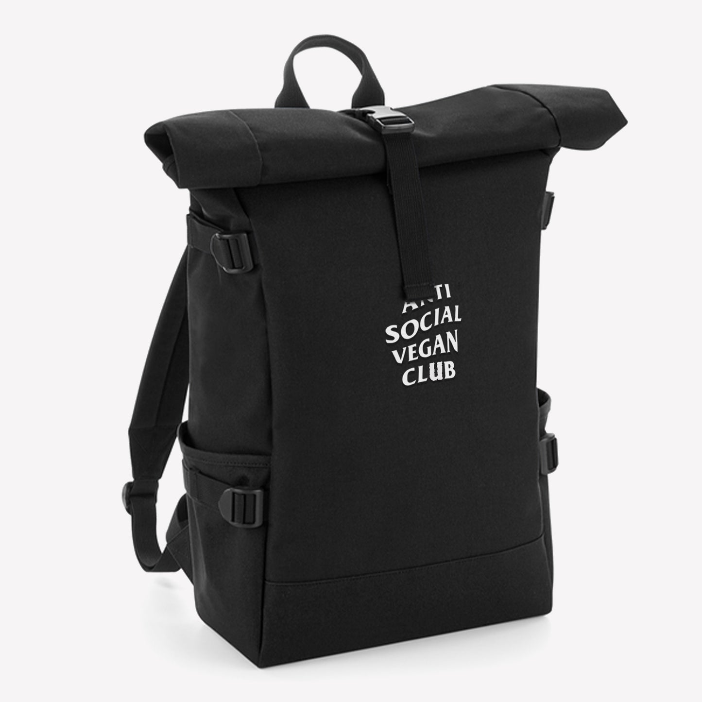 Anti Social Vegan Club Rolltop Backpack - Anti Social Vegan Club