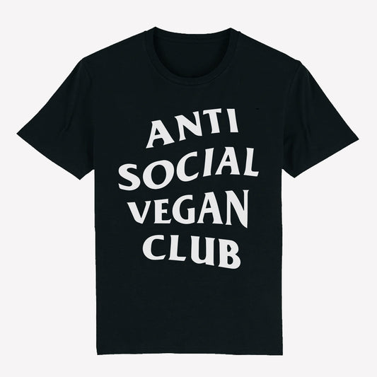 Anti Social Vegan Club T-Shirt Black - Anti Social Vegan Club