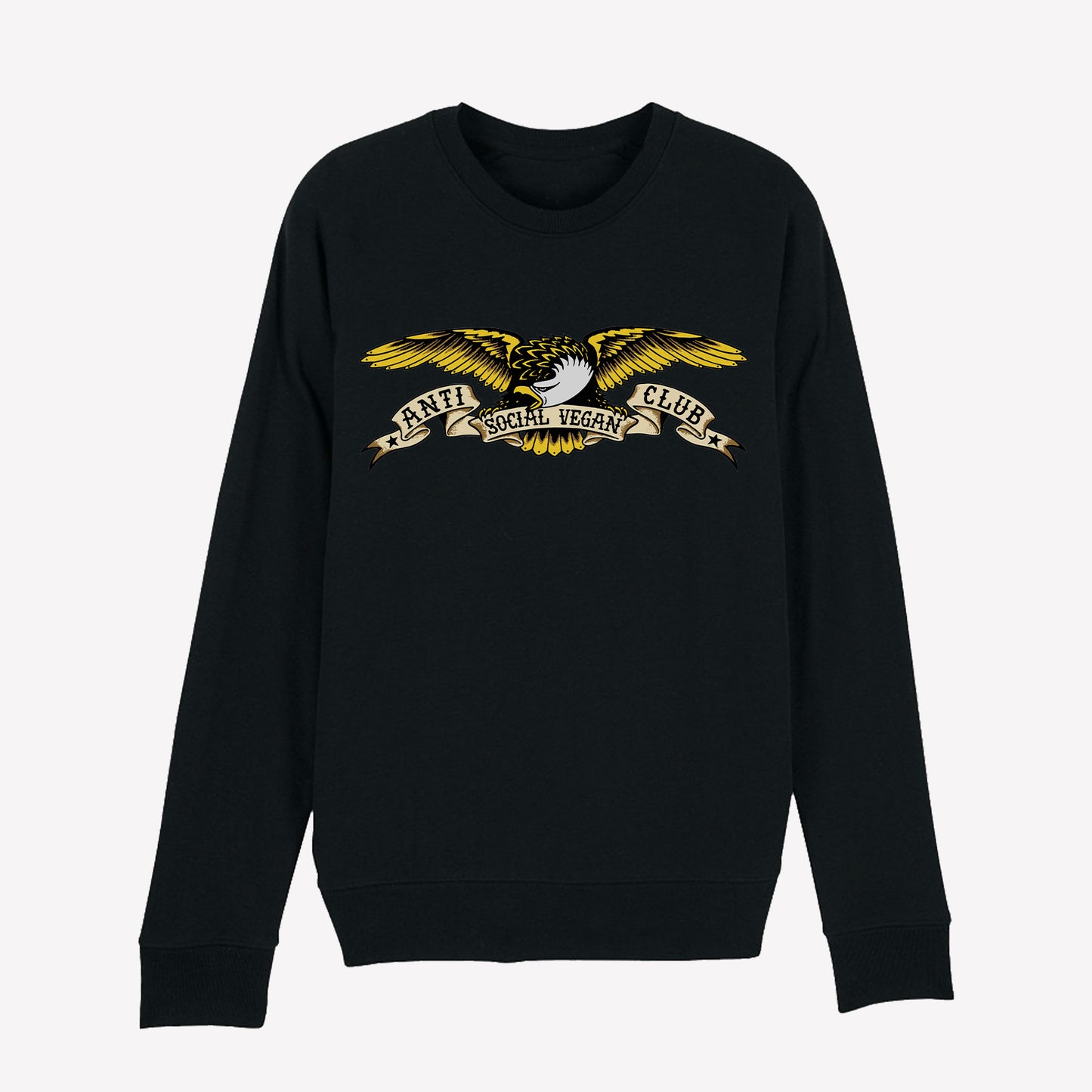 Eagle Sweatshirt Black - Anti Social Vegan Club