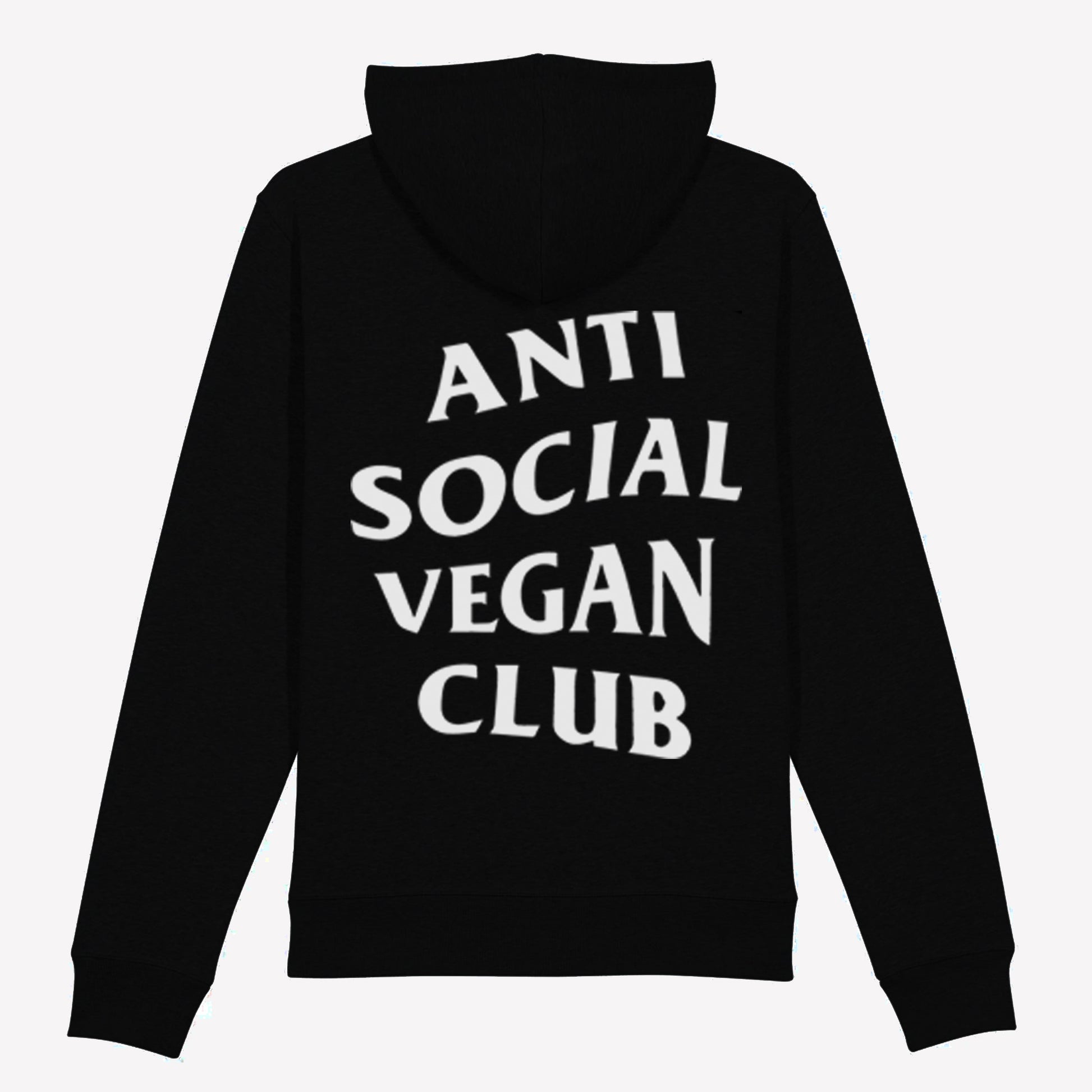 Anti Social Vegan Club Pullover Hoodie Black - Anti Social Vegan Club