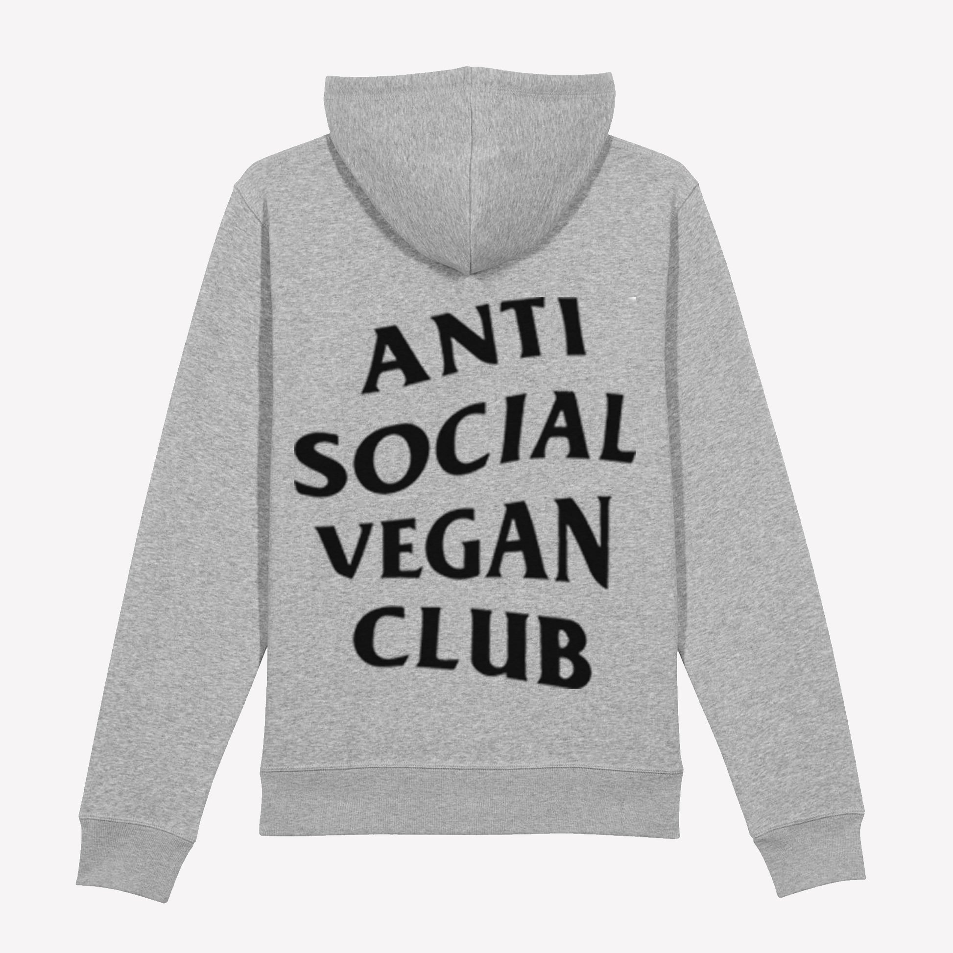 Anti Social Vegan Club Pullover Hoodie Grey - Anti Social Vegan Club