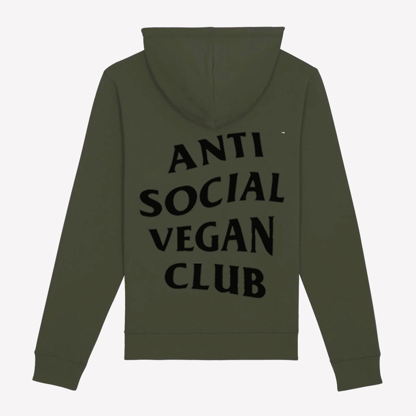 Anti Social Vegan Club Pullover Hoodie Military - Anti Social Vegan Club