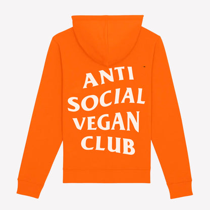 Anti Social Vegan Club Pullover Hoodie Orange - Anti Social Vegan Club