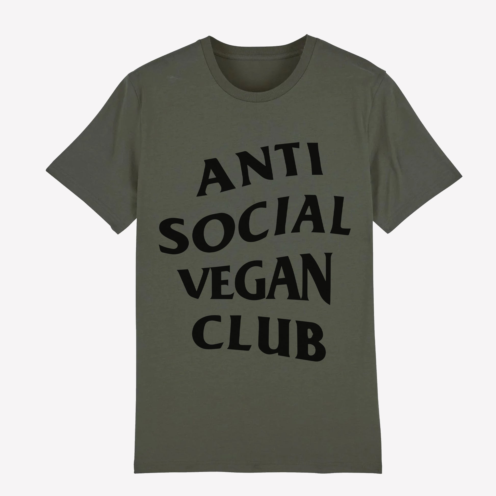 Anti Social Vegan Club T-Shirt Military - Anti Social Vegan Club