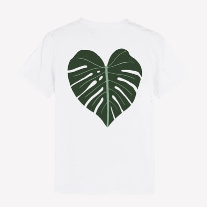 Monstera Back Print T-Shirt White - Anti Social Vegan Club