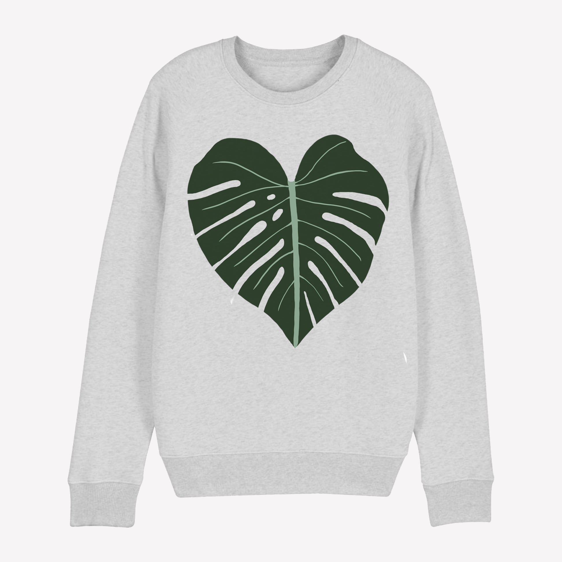 Monstera Sweatshirt Grey - Anti Social Vegan Club