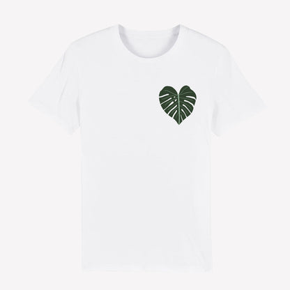 Monstera Back Print T-Shirt White - Anti Social Vegan Club