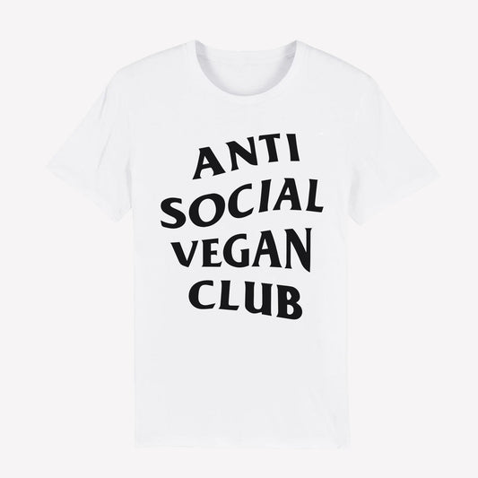 Anti Social Vegan Club T-Shirt White - Anti Social Vegan Club