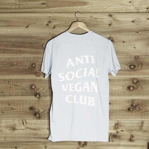 Anti Social Vegan Club Back Print T-Shirt Blue - Anti Social Vegan Club