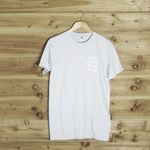 Anti Social Vegan Club Back Print T-Shirt Blue - Anti Social Vegan Club