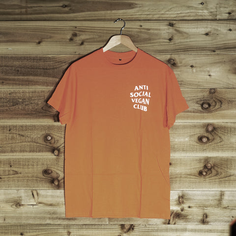 Anti Social Vegan Club Back Print T-Shirt Orange - Anti Social Vegan Club