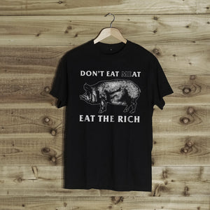 Eat The Rich T-Shirt Black - Anti Social Vegan Club