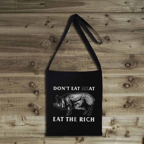 Eat The Rich Long Handle Tote Bag - Anti Social Vegan Club