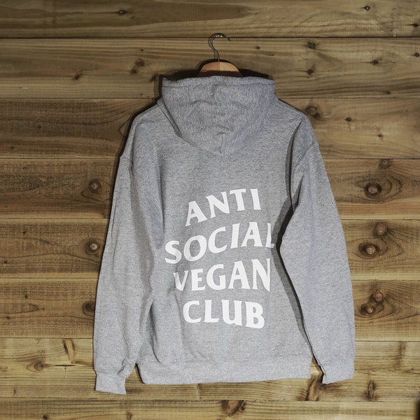 Anti Social Vegan Club Pullover Hoodie Grey - Anti Social Vegan Club