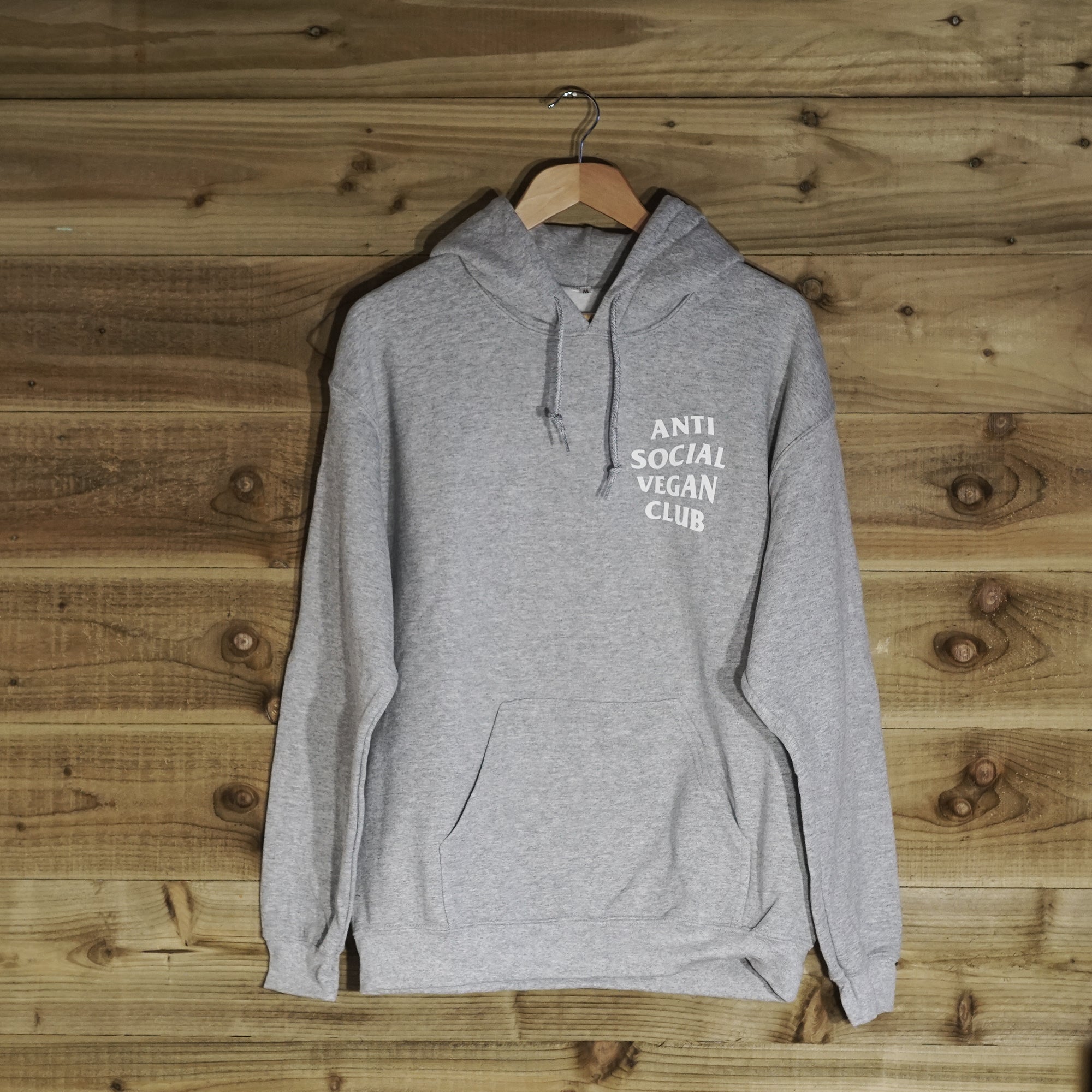 Anti Social Vegan Club Pullover Hoodie Grey - Anti Social Vegan Club